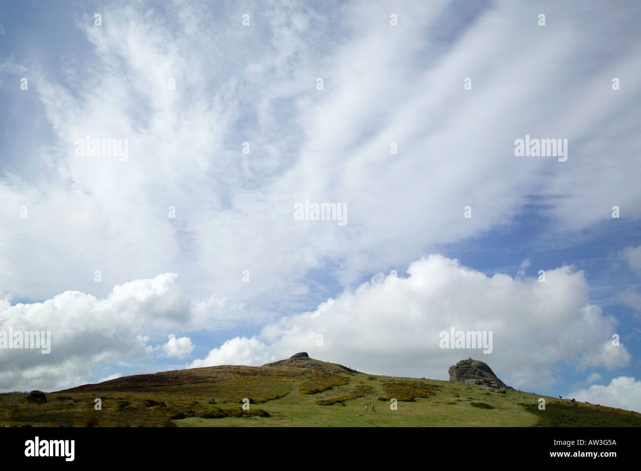 England Süd-west Devon Dartmoor Nationalpark Tor Toren moor Moor Hound Tor die Einstellung für Sir Arthur Conan Doyle Stockfoto