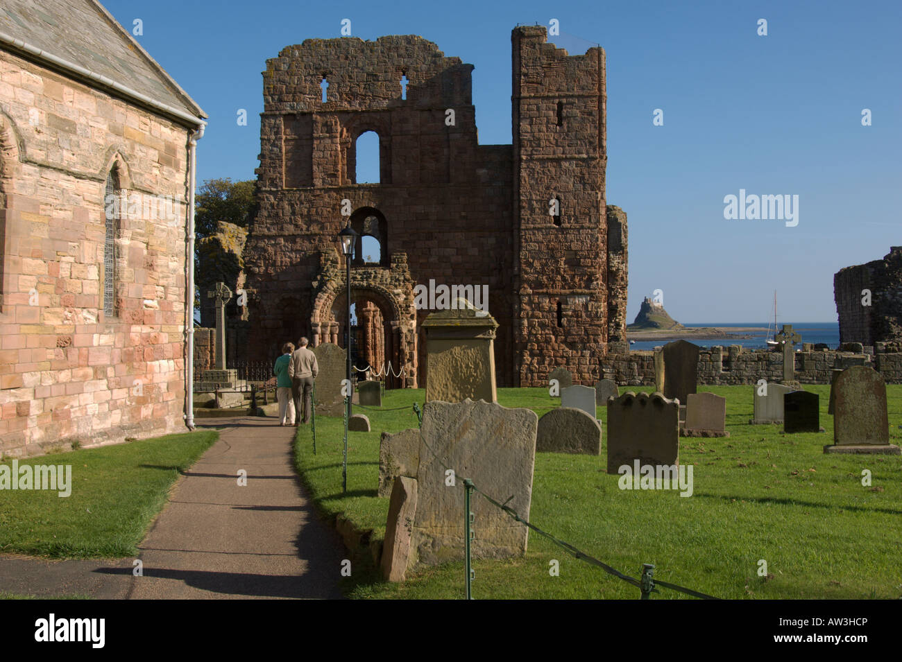 Priorat Lindisfarne Northumberland Nordengland Oktober 2007 Stockfoto