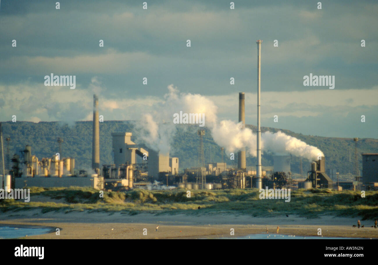 Redcar Stahlwerk gesehen über die Mündung des Tees, Teesside, Fom, Hartlepool, Cleveland, England, UK. Stockfoto