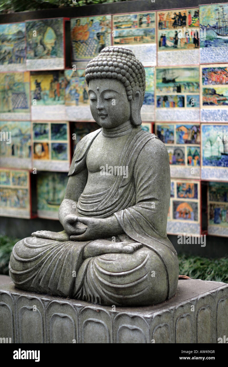 Buddha-Statue in Monte Palace Tropical Garden, Funchal, Madeira, Portugal Stockfoto