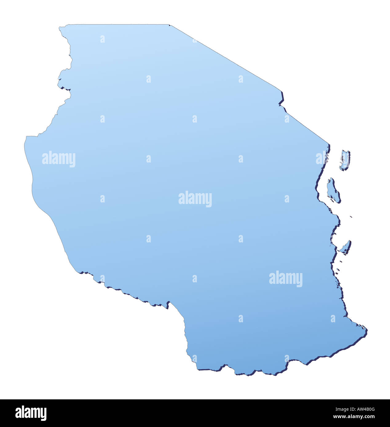 Tansania-Karte Stockfoto