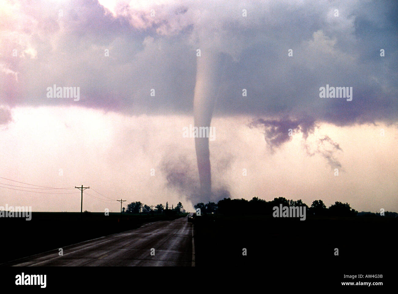 Diese gewalttätigen F4-Tornado wischte der kleinen Stadt von Manchester in South Dakota.  In Situ gemessen Sonden einen Druckabfall von 100 mb Stockfoto