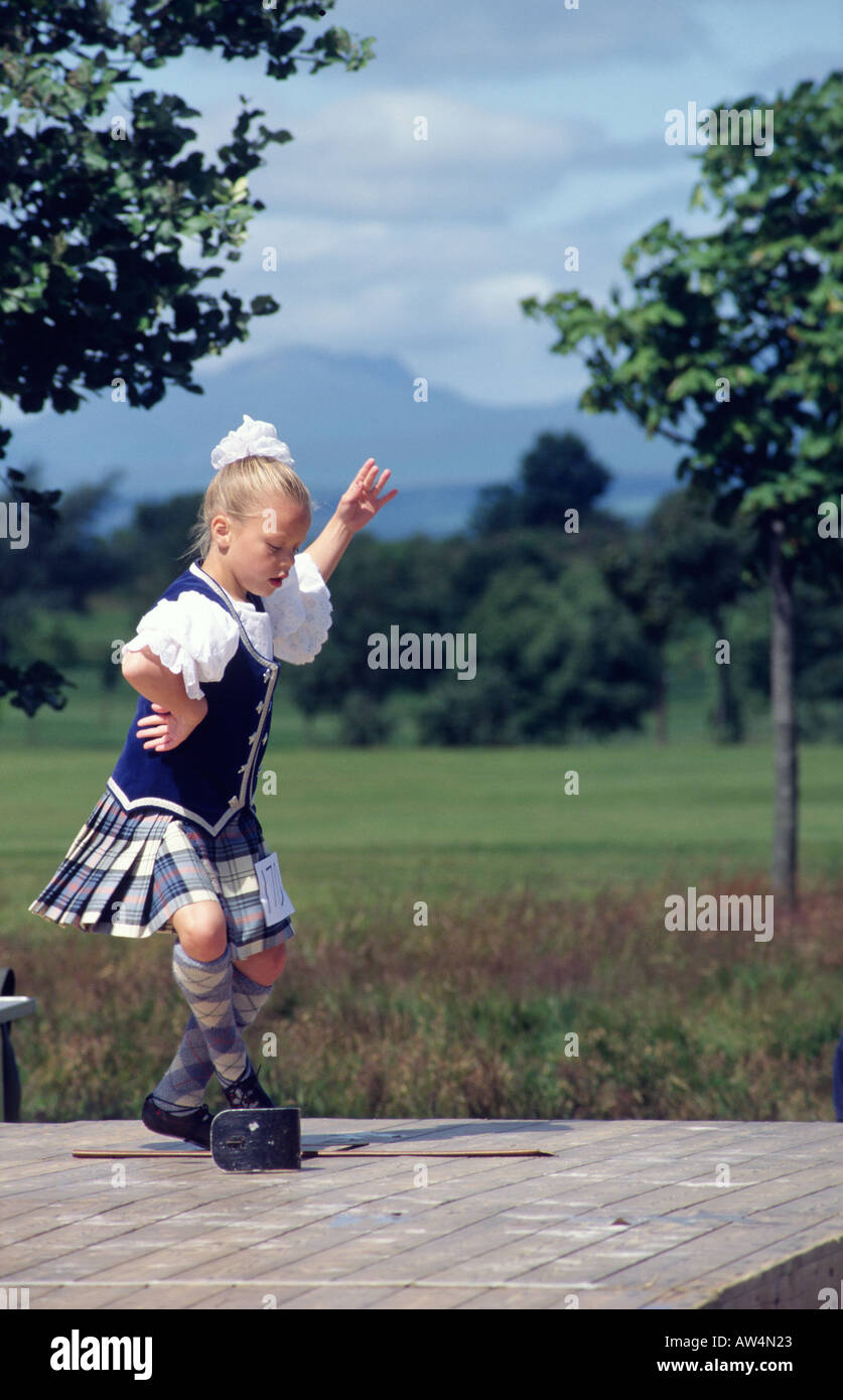 Highland Dancer bei schottischen Stirling Highland Games Stirling Stockfoto