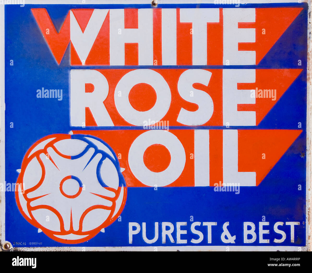 White Rose Oil Zeichen logo Stockfoto