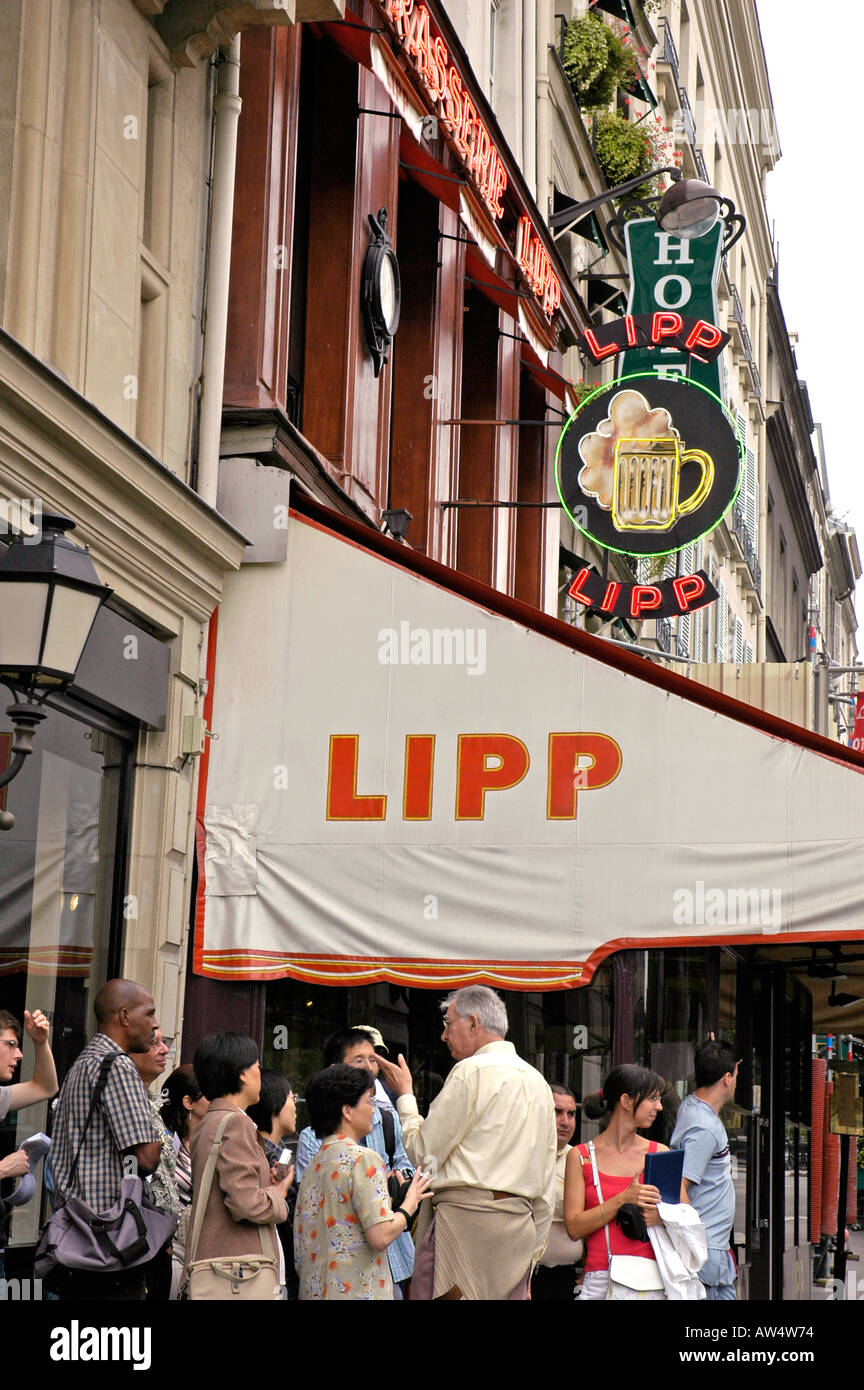 Brasserie Lipp St Germain des Prés Boulevard Saint Germain Paris, Frankreich Stockfoto