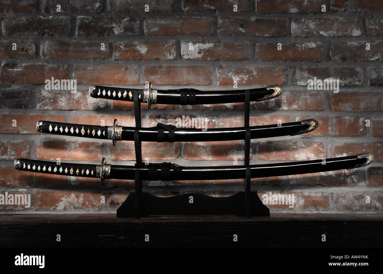 Samuraischwert set japanische Katana Wakizashi und Tanto Stockfoto