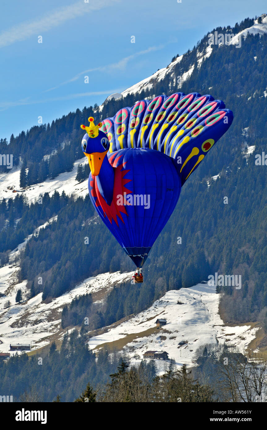 Chateau d'Oex Hot Air Balloon Festival, Schweiz, Europa Stockfoto