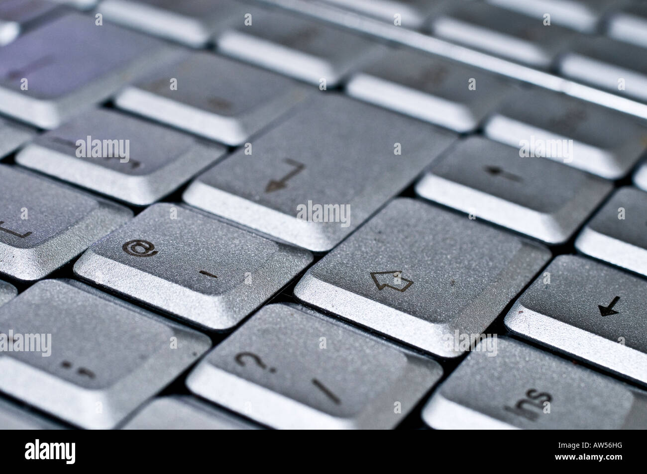 Eine Studioaufnahme einer Tastatur Stockfoto