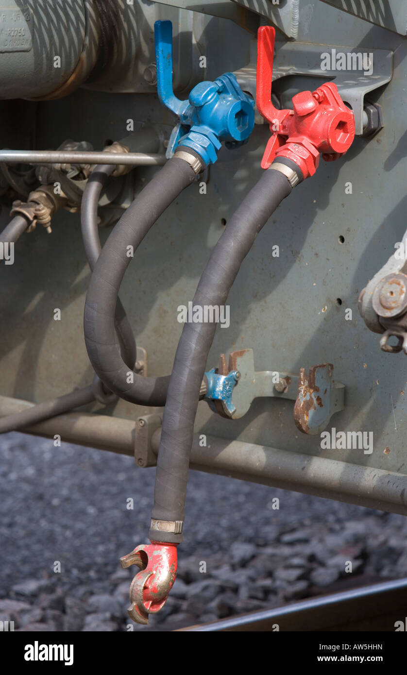 Hochdruck-flexible Schläuche in Zug pneumatischen Bremssystem verwendet, Finnland Stockfoto