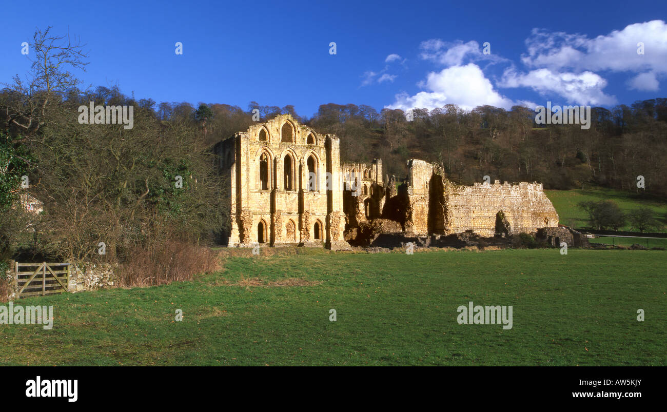 Rievaulx Abbey, in der Nähe von Helmsley, North Yorkshire, England, UK. Stockfoto