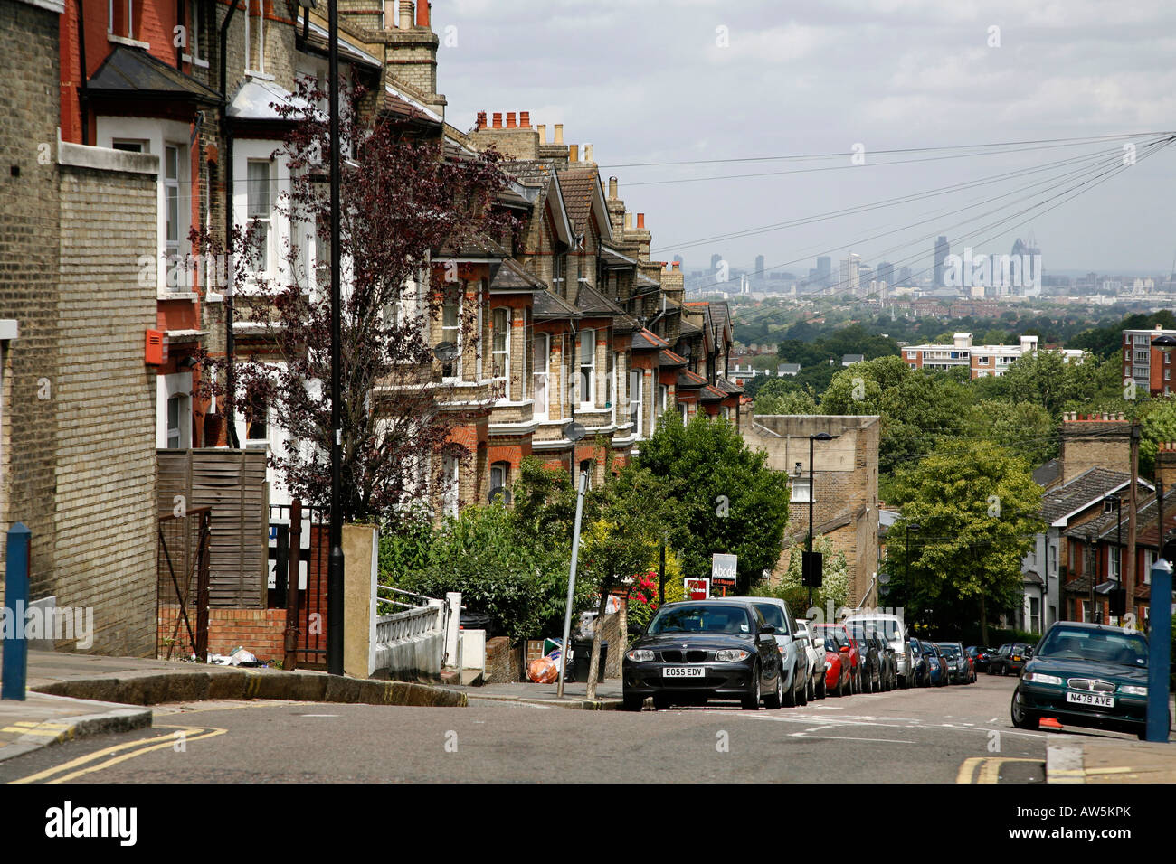 Blick auf die Skyline von London aus Westow Hill, Norwood Stockfoto