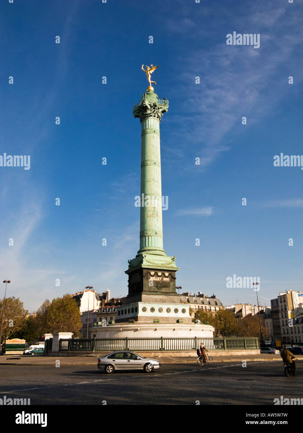 Colonne de Juillet in Place De La Bastille, Paris, Frankreich Stockfoto