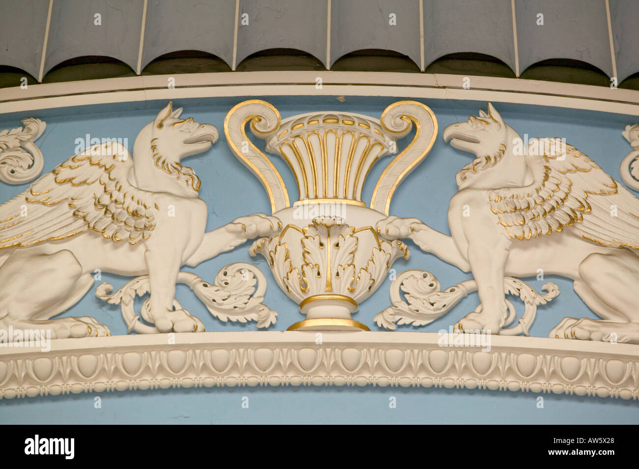 Viktorianische Stuckarbeiten an der Haigh Hall, Wigan, Lancashire, UK Stockfoto