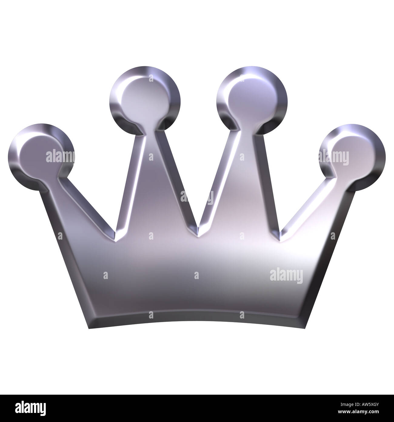 3D silberne Krone Stockfoto