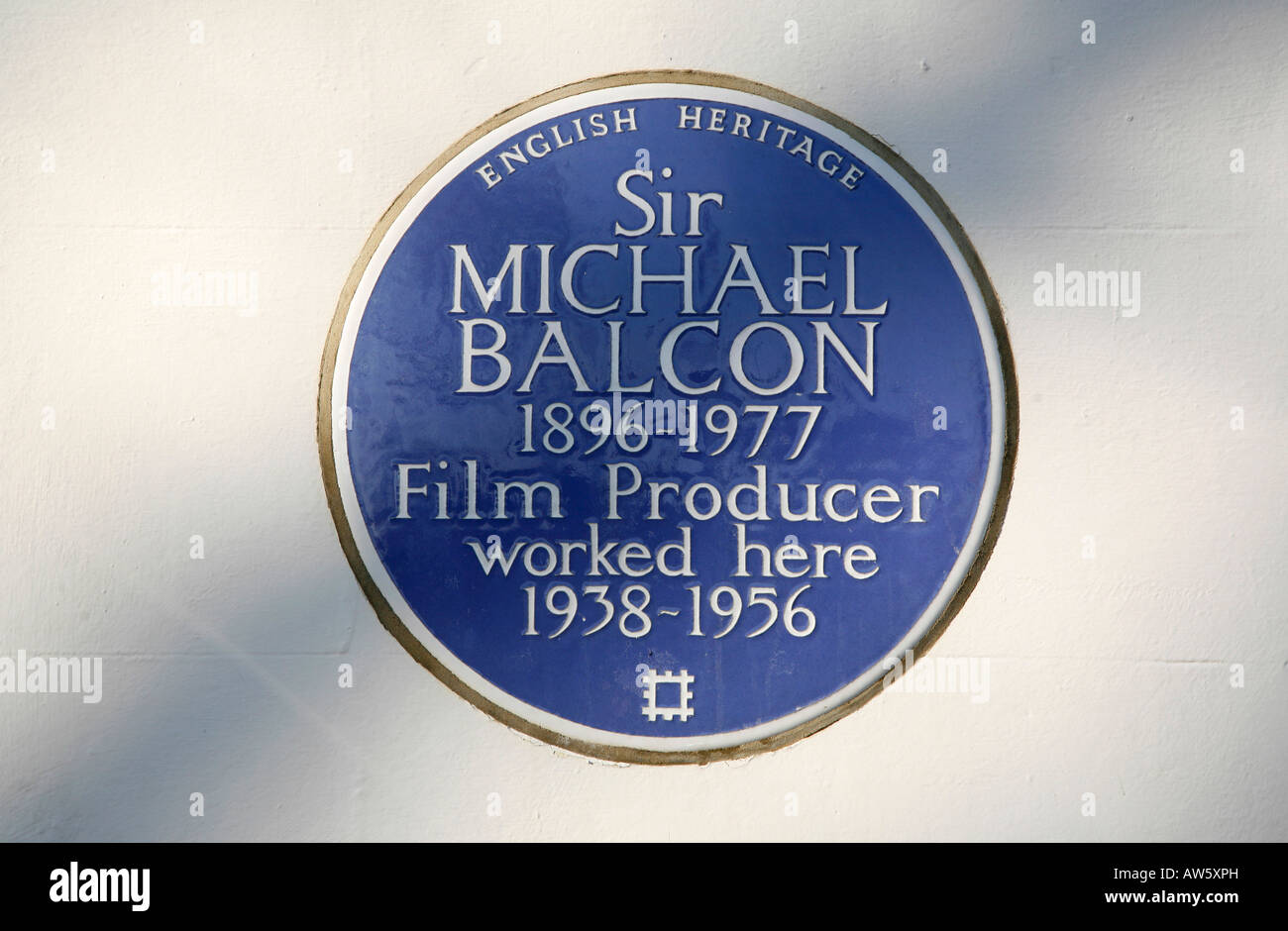 Blaue Plakette für Michael Balcon an der alten Ealing Studios, Ealing, London Stockfoto