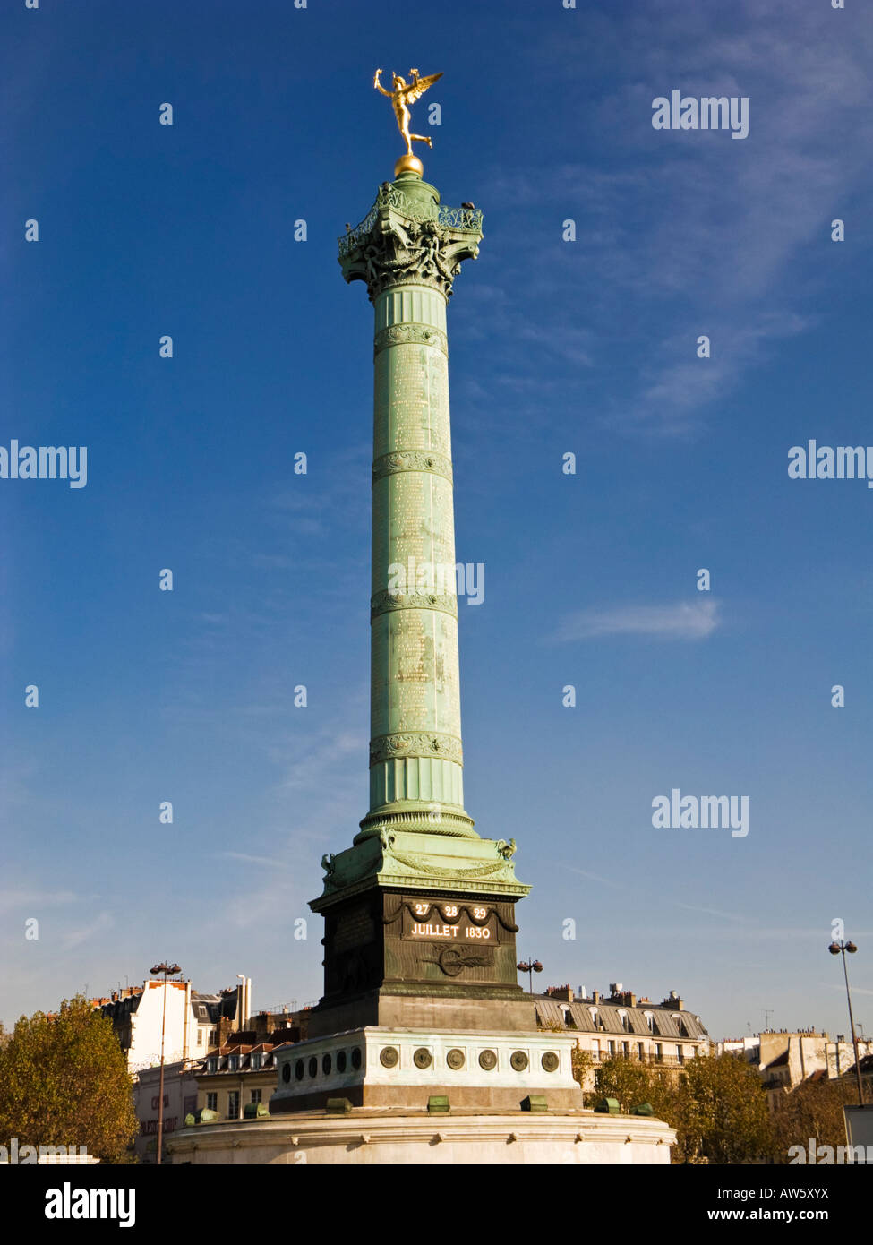 Juli Spalte, Colonne de Juillet in Place De La Bastille, Paris Frankreich Europa Stockfoto