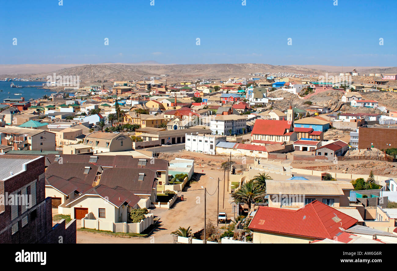 Deutsche historische Hafenstadt Lüderitz in Namibia Stockfoto