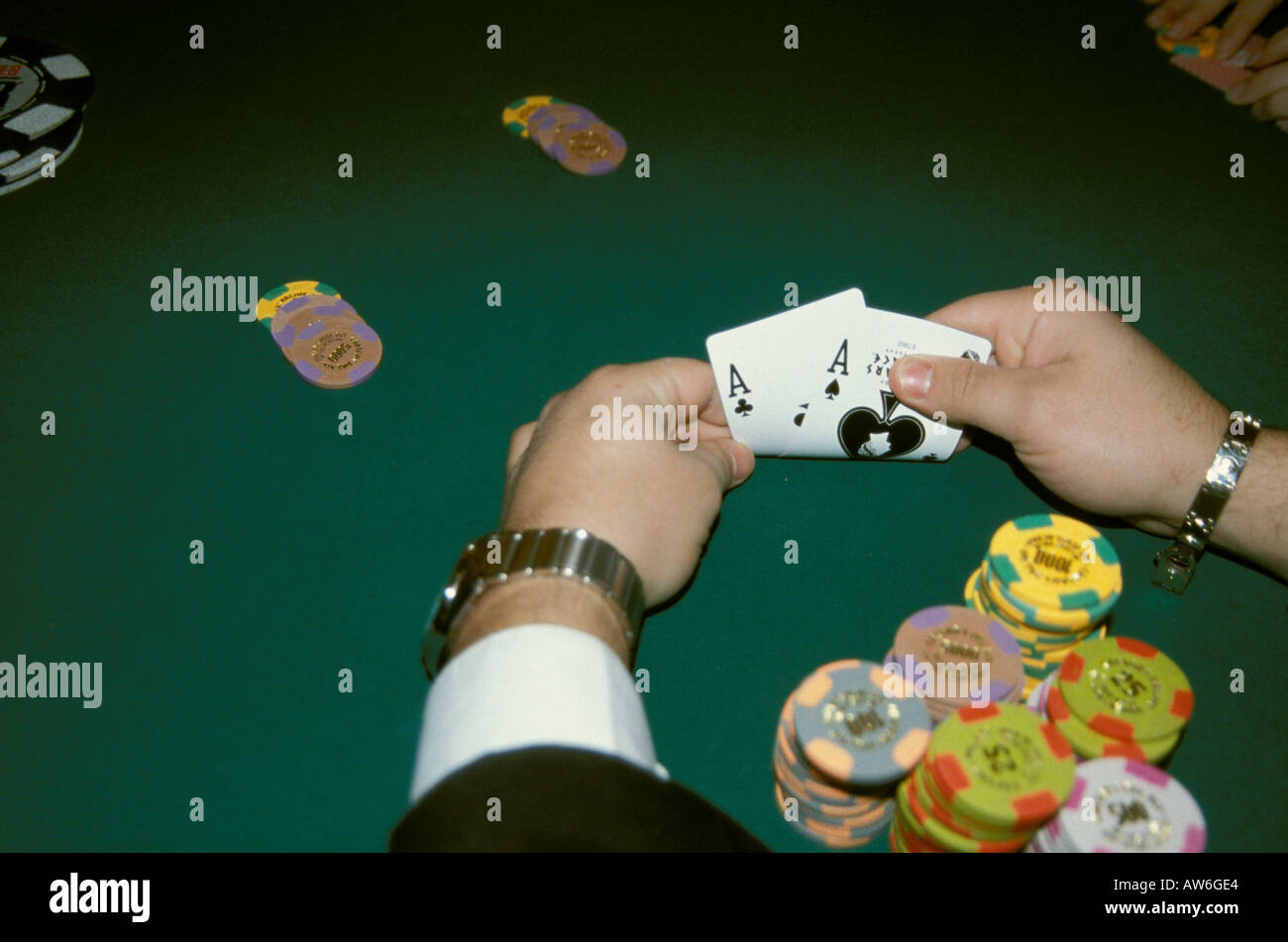 Caesars Palace Casino Las Vegas Nevada veröffentlicht Glücksspiel Poker Spiel Asse-Modell Stockfoto
