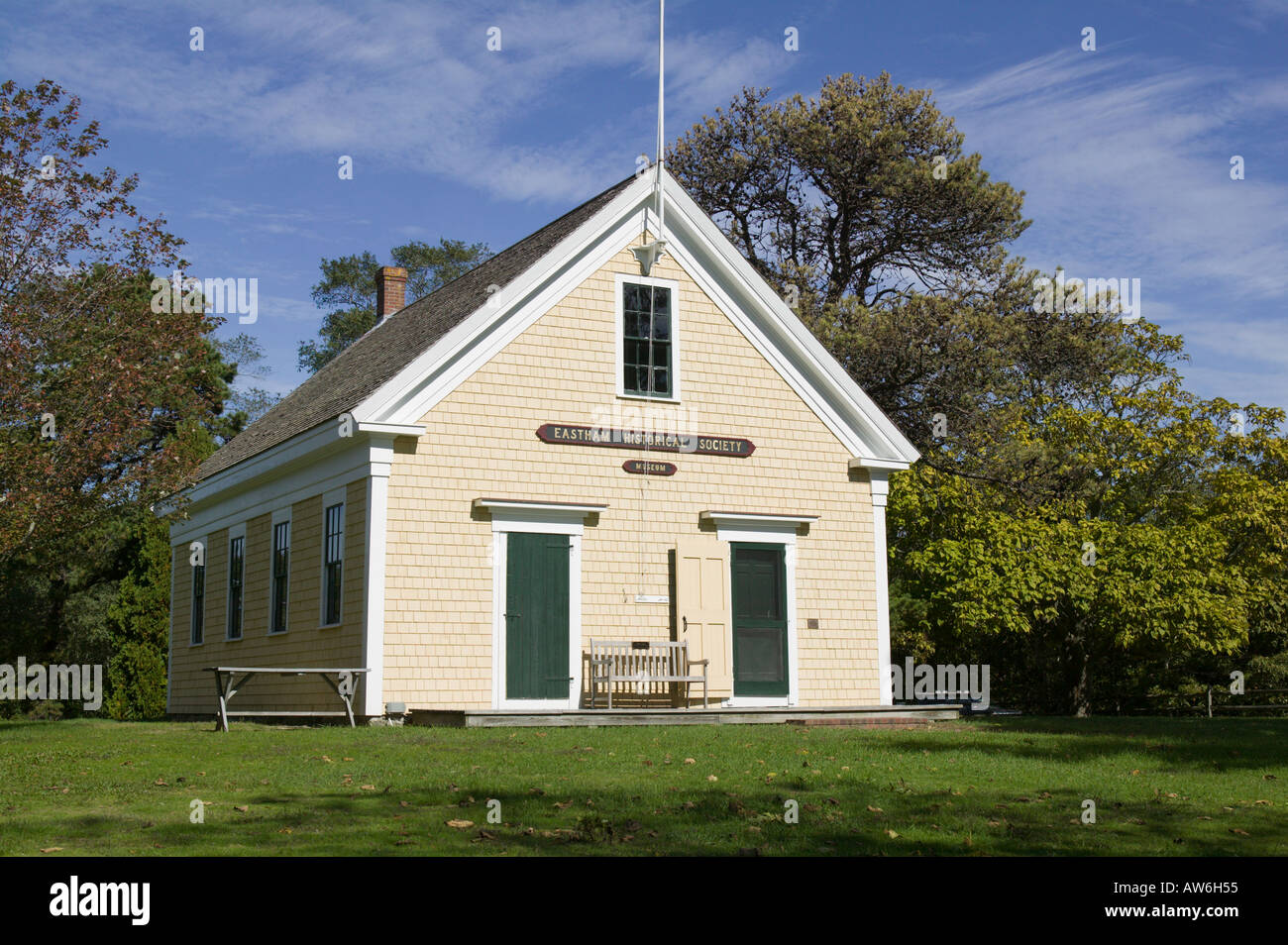 Altes Schulhaus Cape Cod Massachusetts Stockfoto