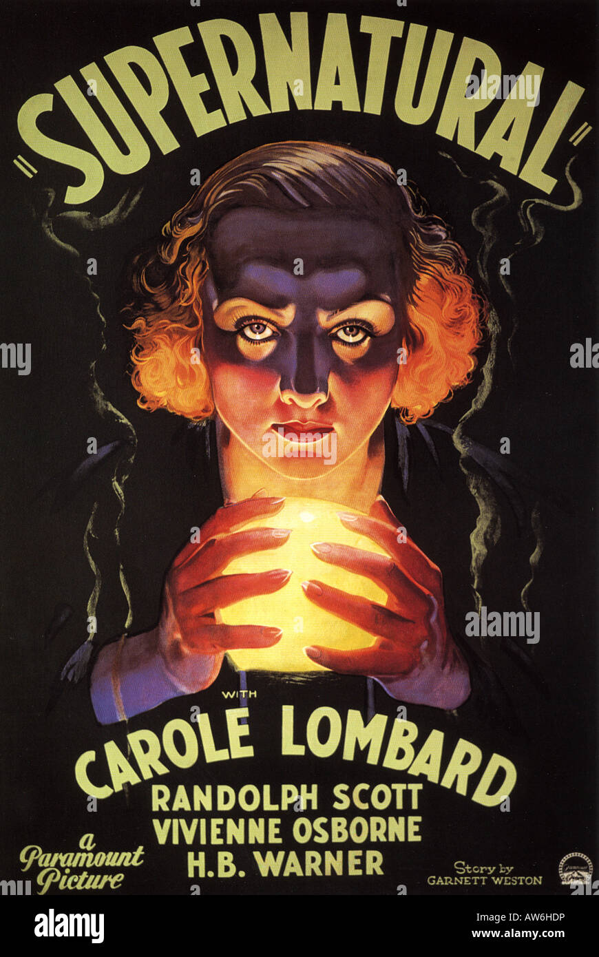 ÜBERNATÜRLICHE Plakat für 1933 Paramount Film mit Carole Lombard Stockfoto