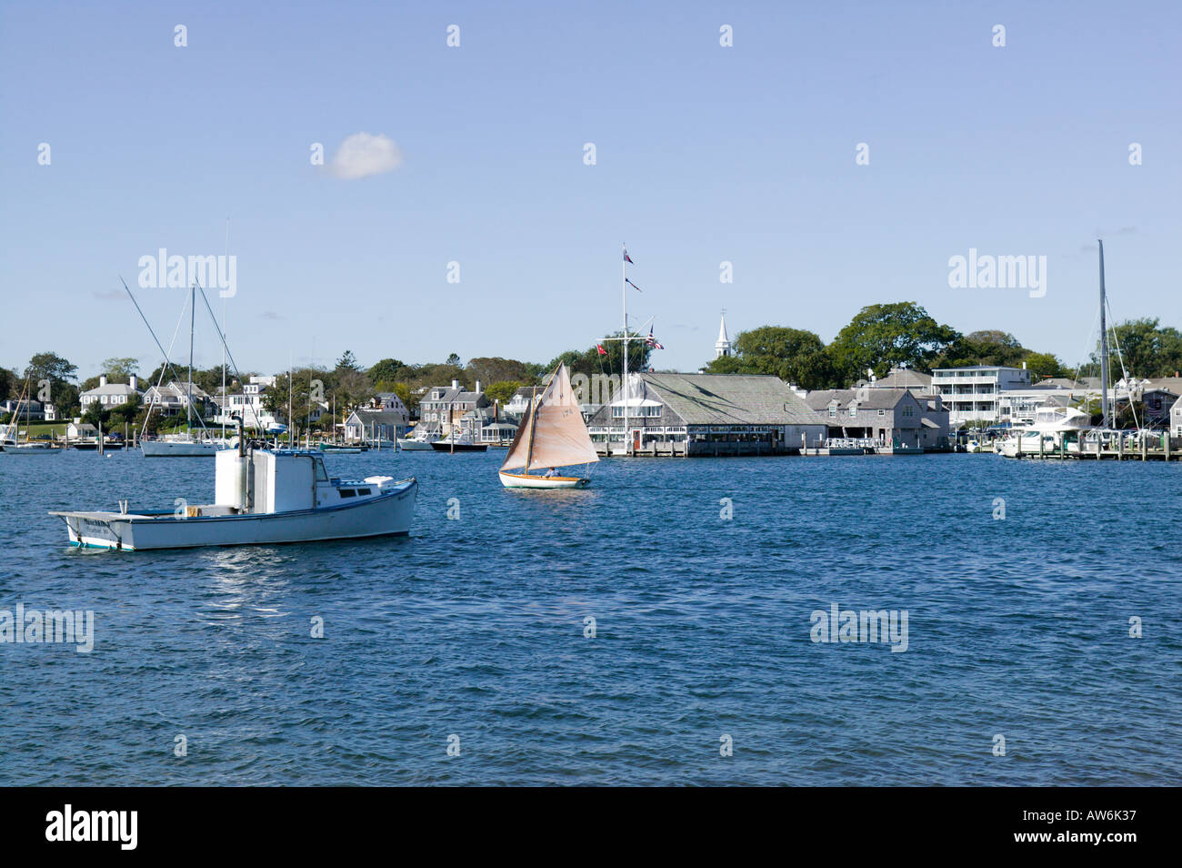 Edgartown Hafen Edgartown Marthas Vineyard Massachusetts Stockfoto