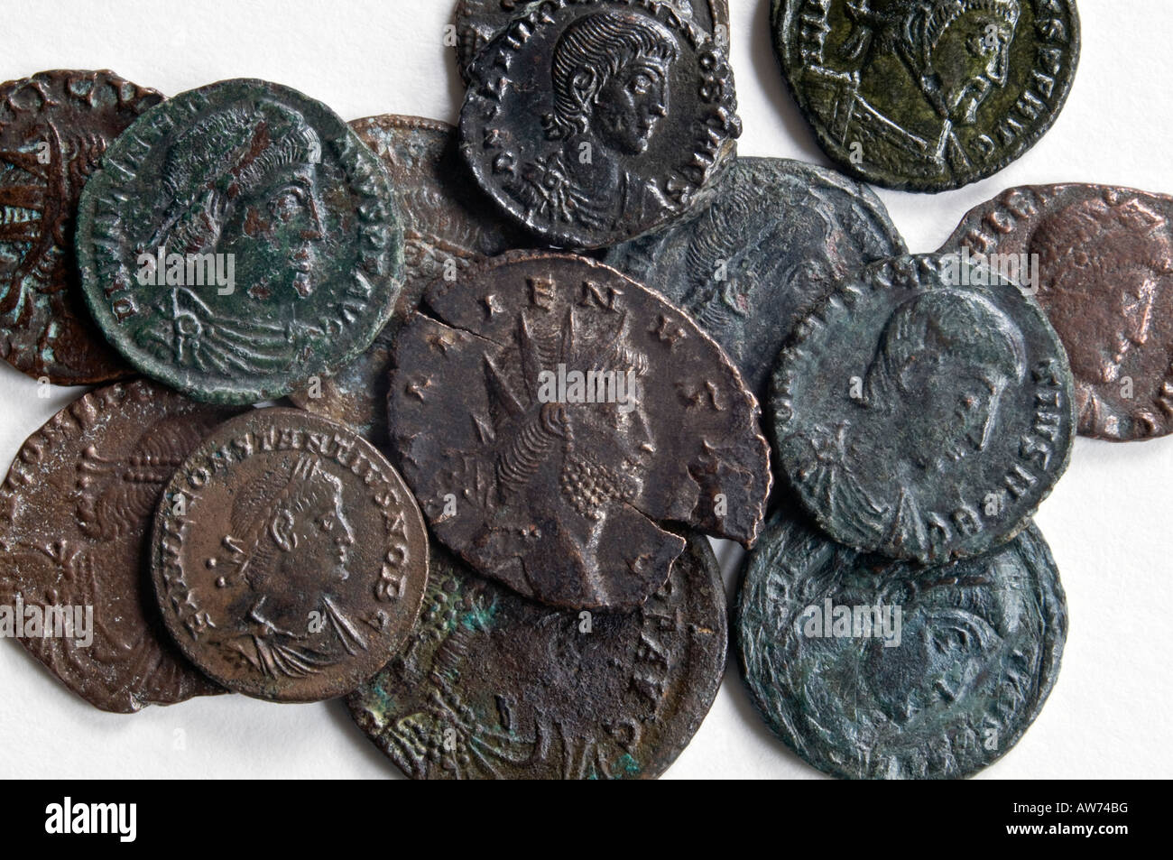 Römische Münzen Stockfoto