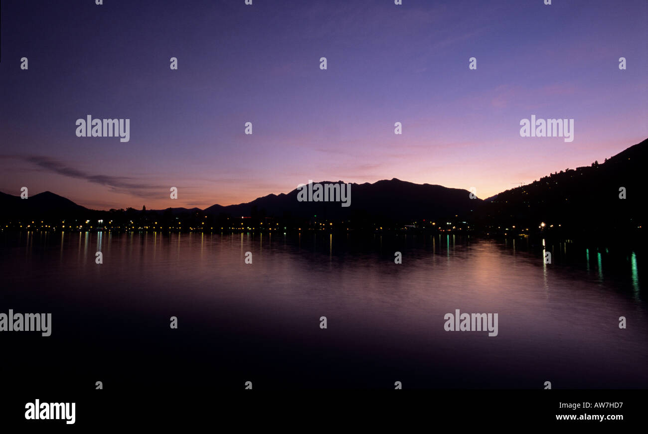 Sonnenuntergang-Lago Maggiore Stockfoto