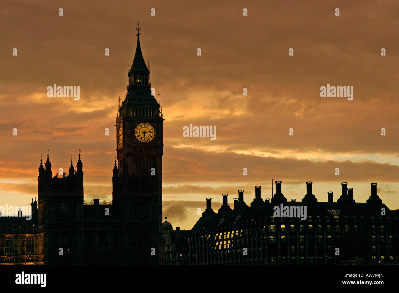 Big Ben und Haus der Parlamente London Stockfoto