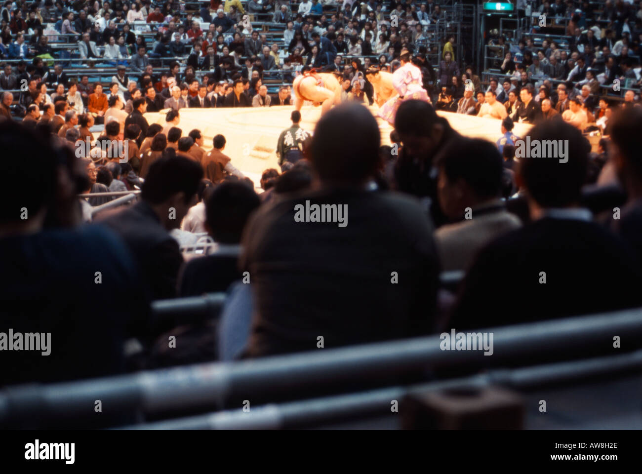 Beobachten der Grand Sumo-Turnier Osaka Japans Stockfoto