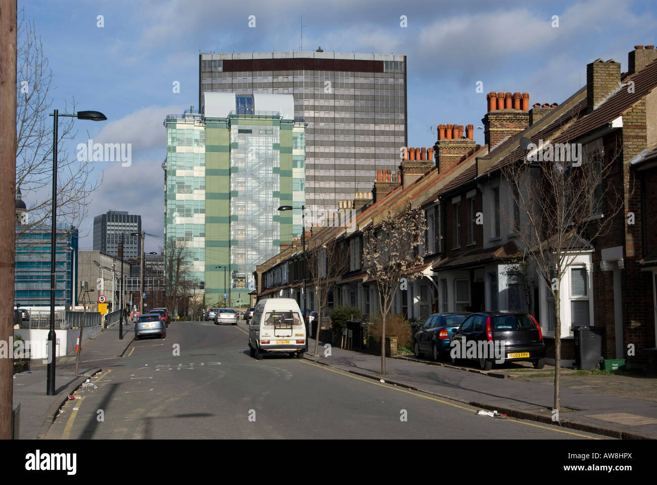 Wohnstraße in Croydon, Surrey Stockfoto