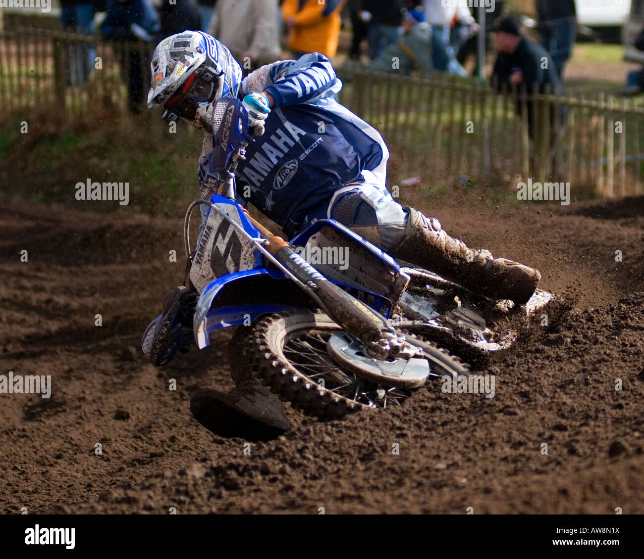 Motocross-Rennen im Hawkstone internationalen Motocross 03.02.08 Stockfoto