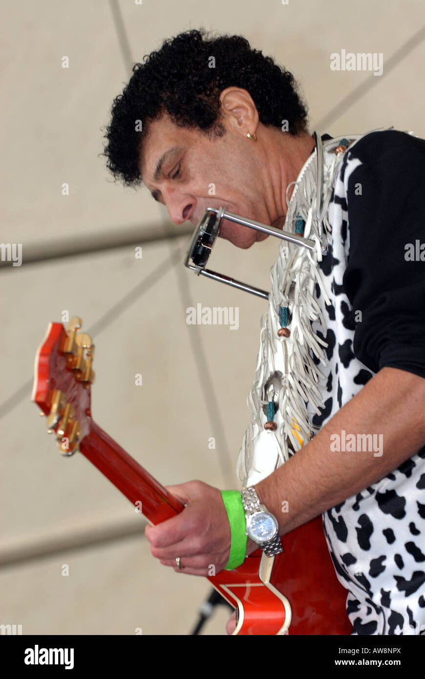 Mungo Jerry 1970er Jahre pop star spielen ein Konzert auf dem Isle Of Wight-Knoblauch-Festival hält eine Gitarre Stockfoto