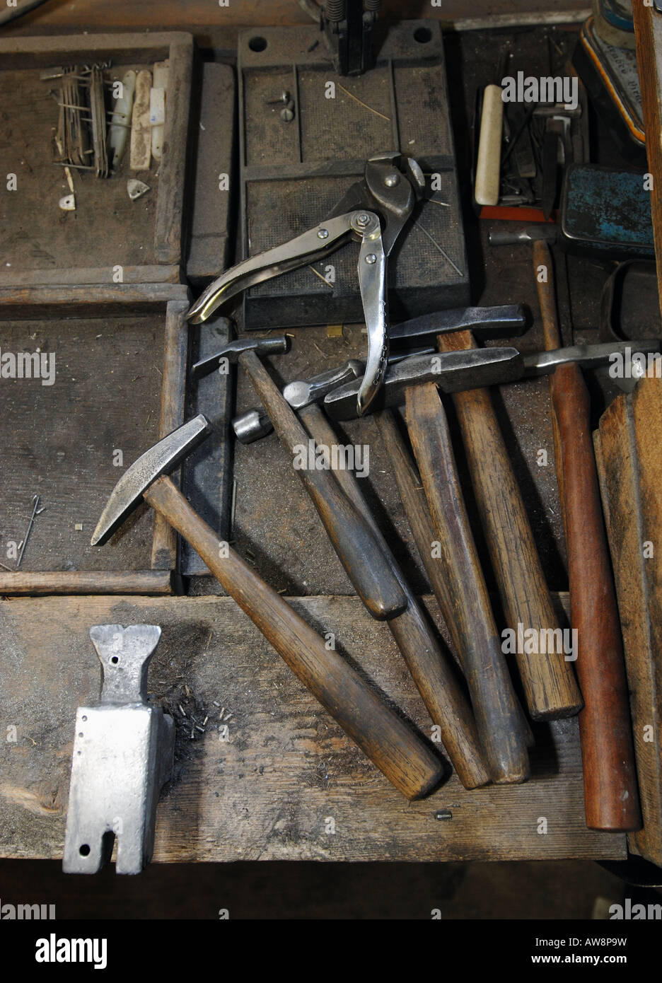 Stan Shaw Cultlery Handwerk Werkstatt Sheffield Stockfoto