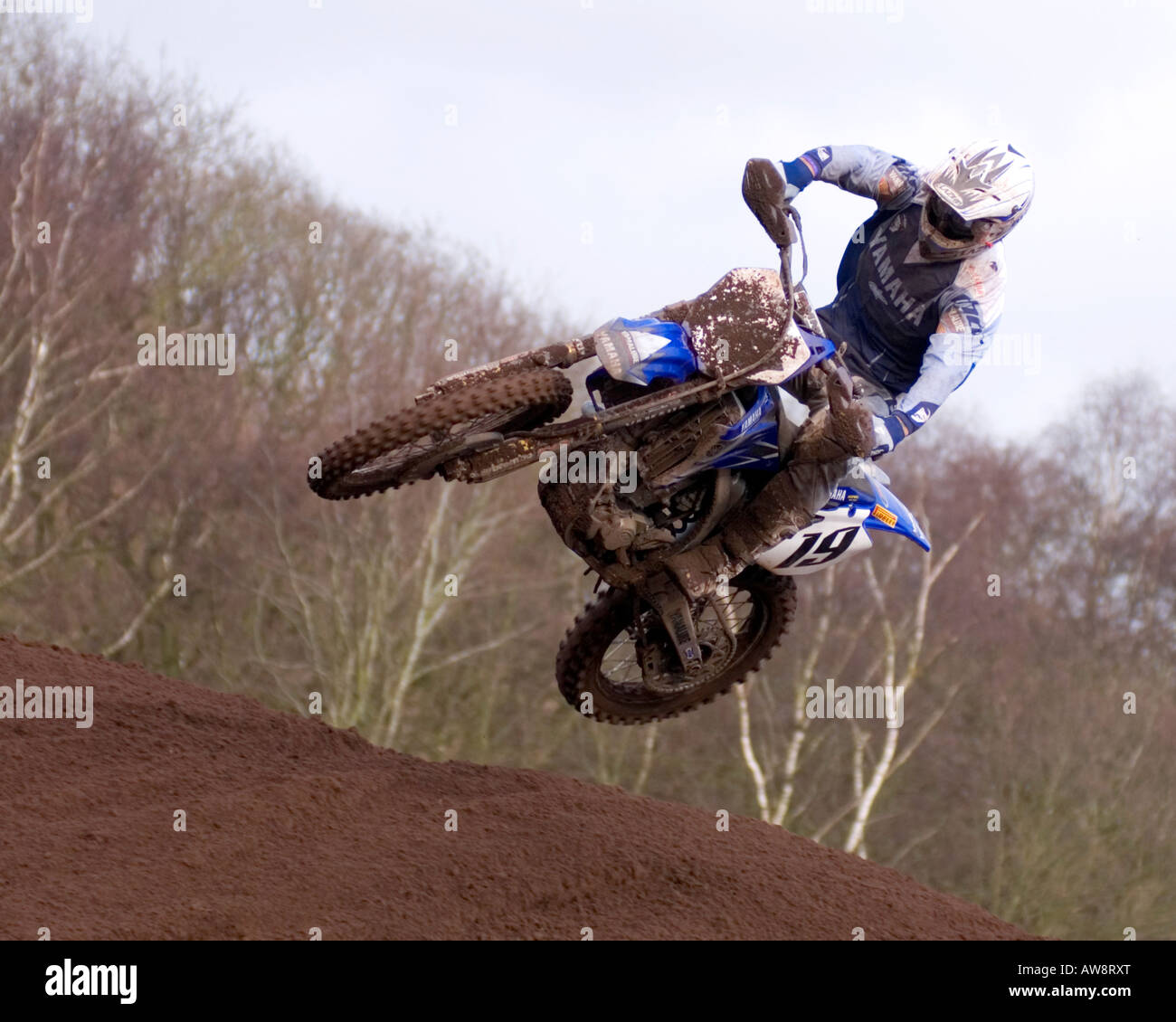 Motocross-Rennen im Hawkstone internationalen Motocross 03.02.08 Stockfoto