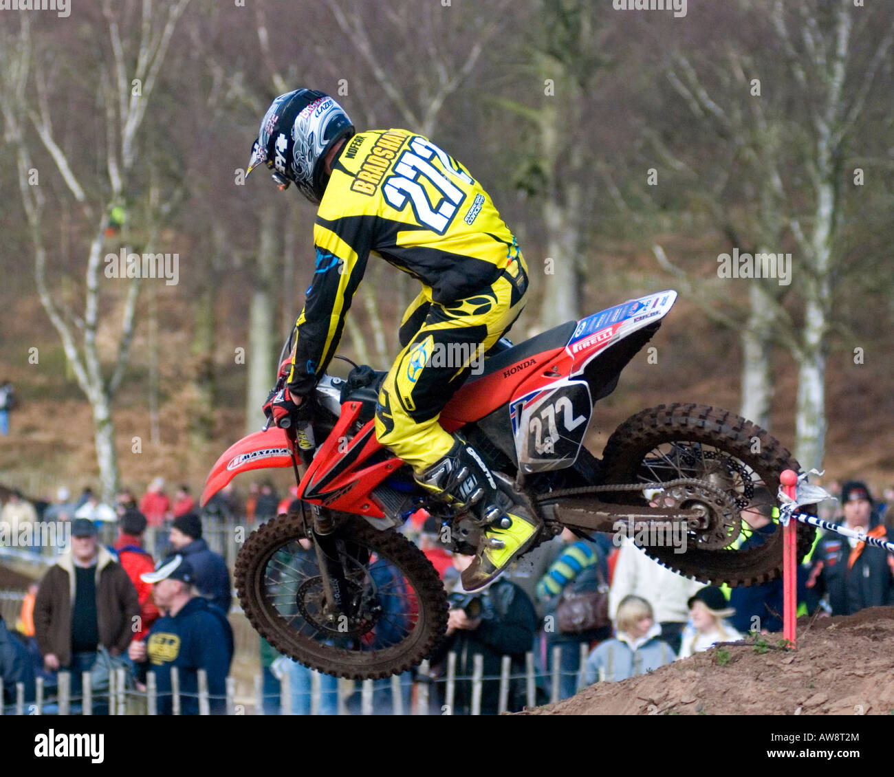 Motocross-Rennen im Hawkstone internationalen Motocross 03.02.08 Stockfoto