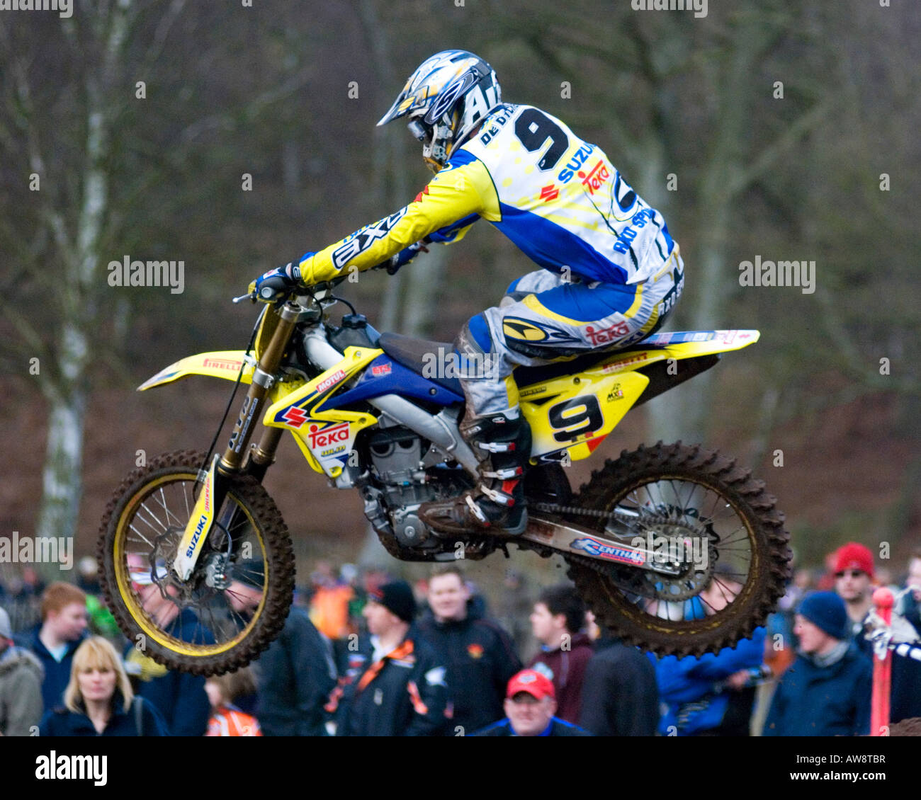 Motocross-Rennen im Hawkstone internationalen Motocross 03.02.08 Stockfoto