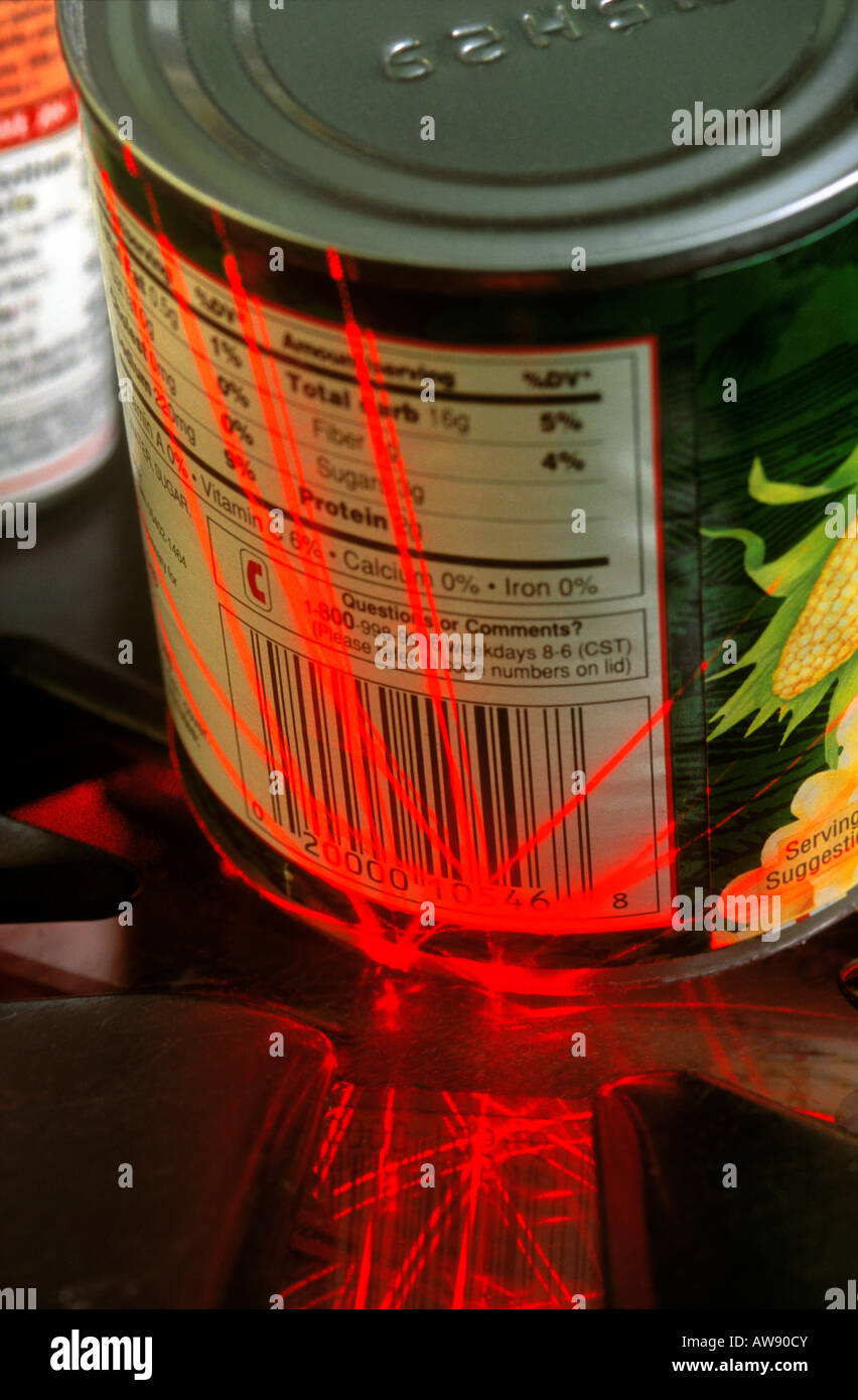 Laser-Barcode-Scanner Stockfoto