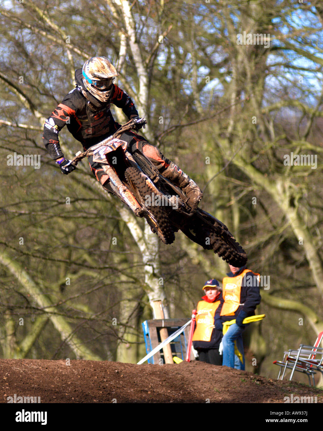 Motocross-Rennen im Hawkstone internationalen Motocross 03.02.08 Stockfoto