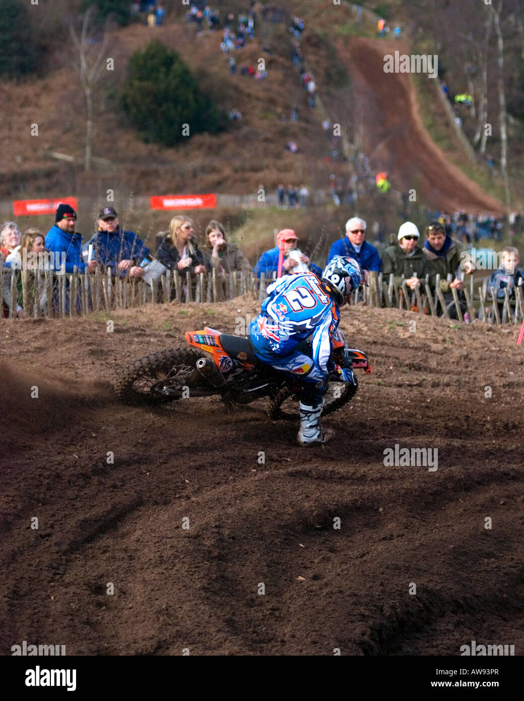 Motocross-Rennen im Hawkstone internationalen Motocross 03.02.08 Stockfoto