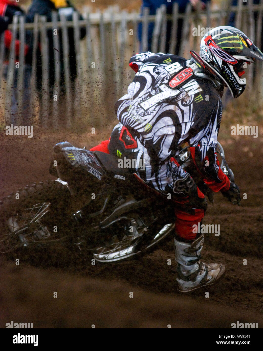 Motocross-Rennen im Hawkstone internationalen Motocross 03.02.08 Stockfoto