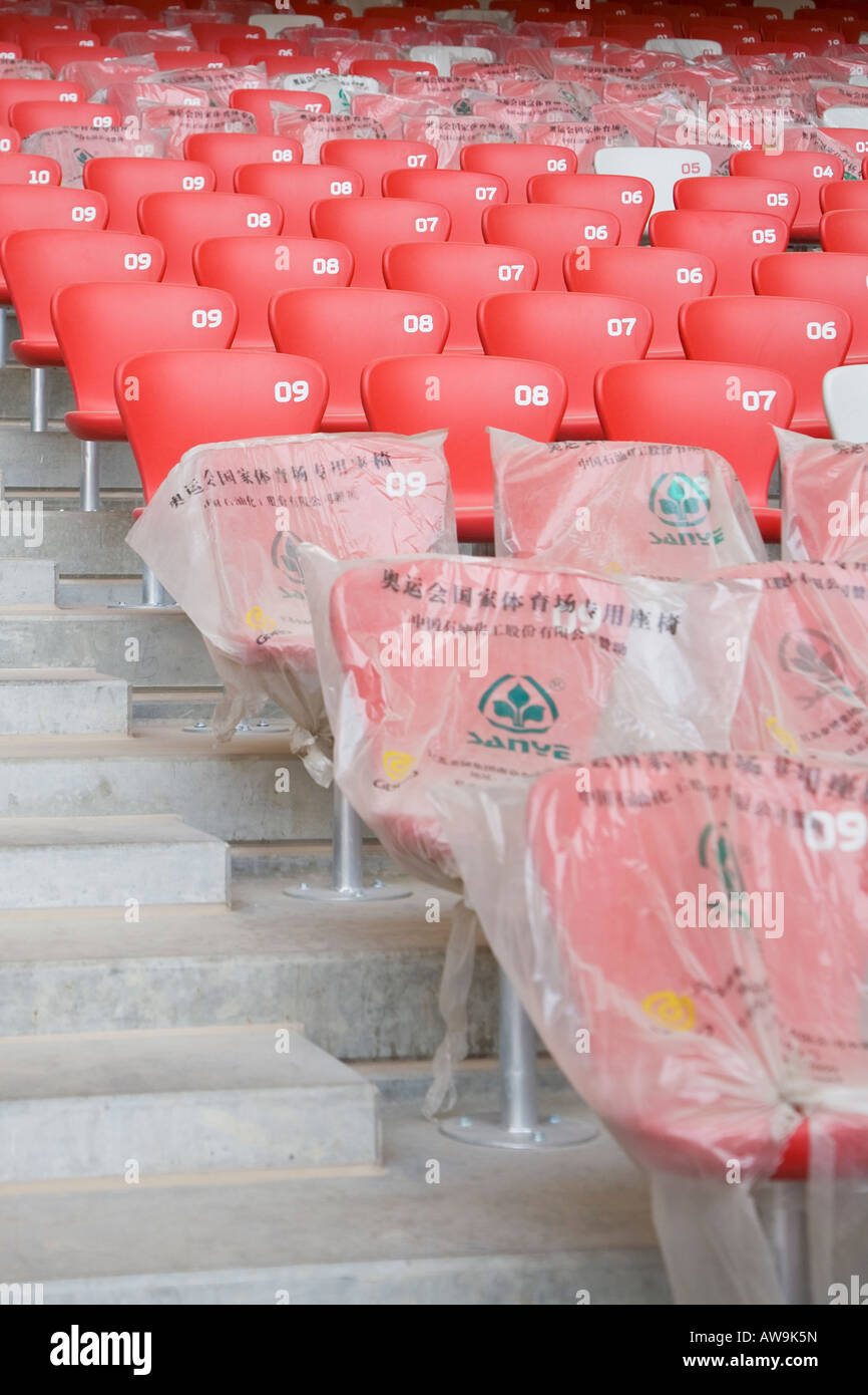 2008 Beijing Olympic National Stadium im Bau Stockfoto