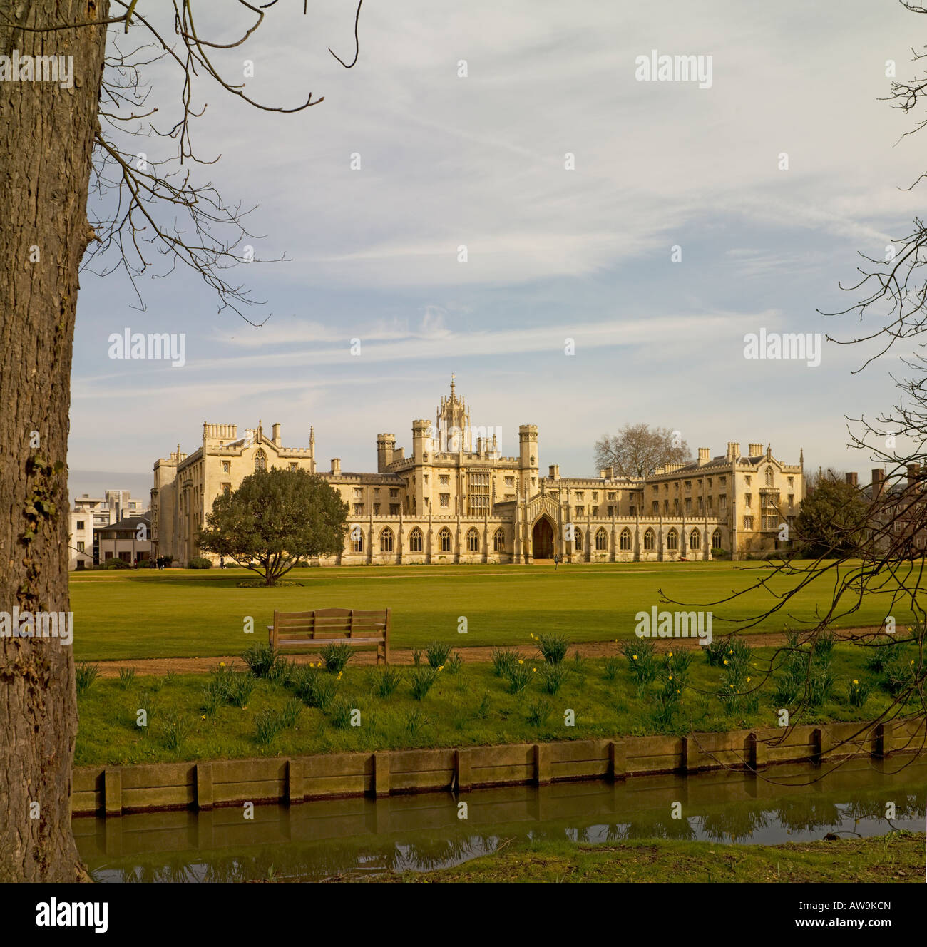 Das neue Gericht aus Rücken, Str. Johns Hochschule, Cambridge, England, Großbritannien Stockfoto