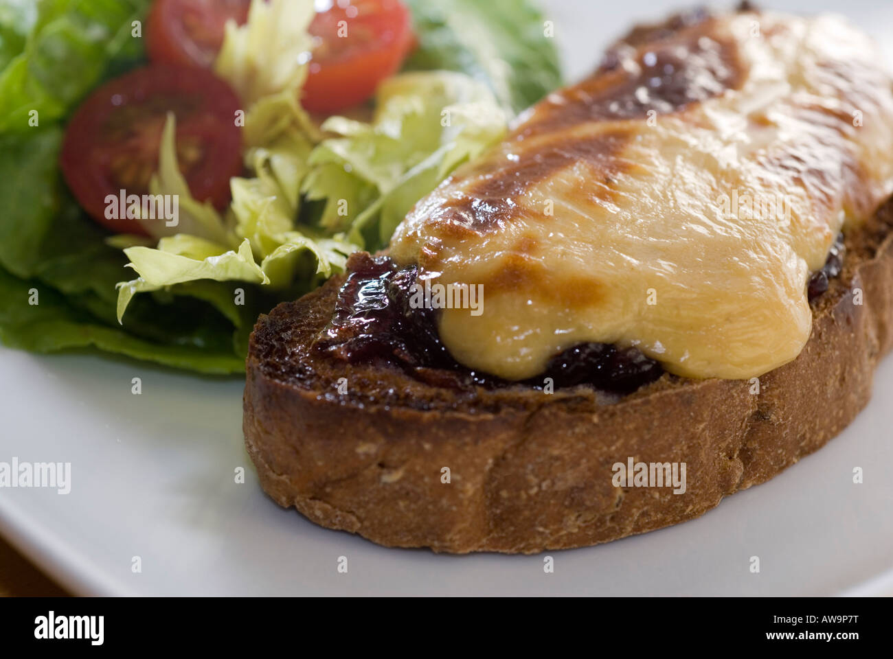 Rote Zwiebel rarebit Stockfoto