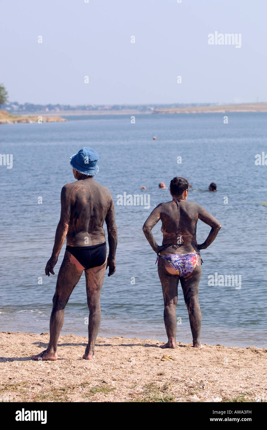 Europa Rumänien Schwarzmeer Küste See Techirghiol in der Nähe von Eforie Nord schwarze Heilschlamm Behandlung Stockfoto