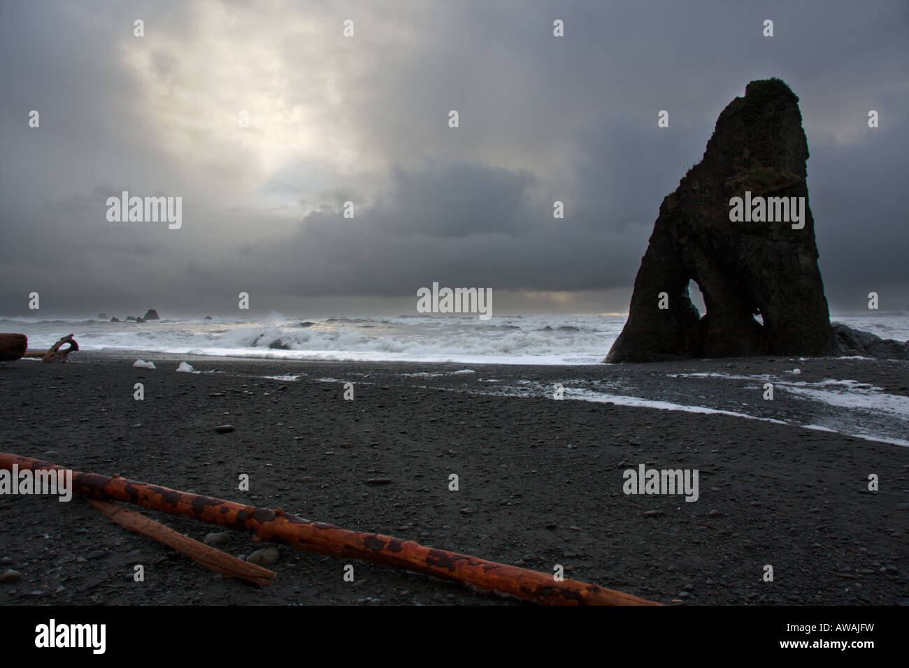 Stürmische See, Ruby Beach, Washington, USA Stockfoto