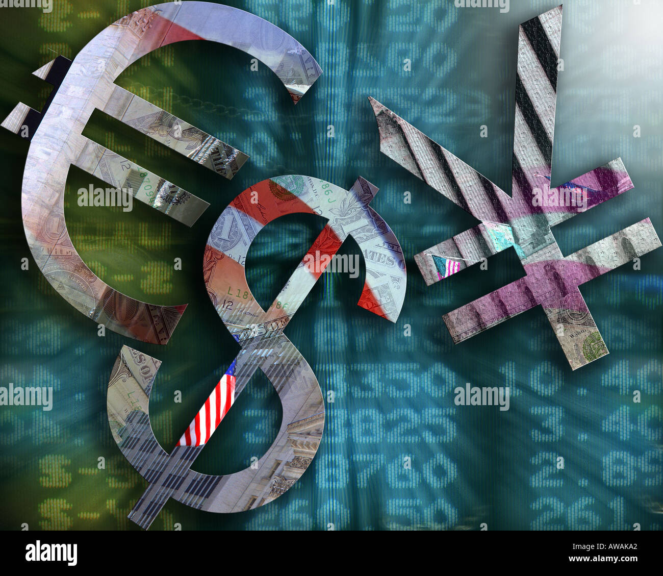 FINANZKONZEPT: Internationalen Währungs-Markt Stockfoto