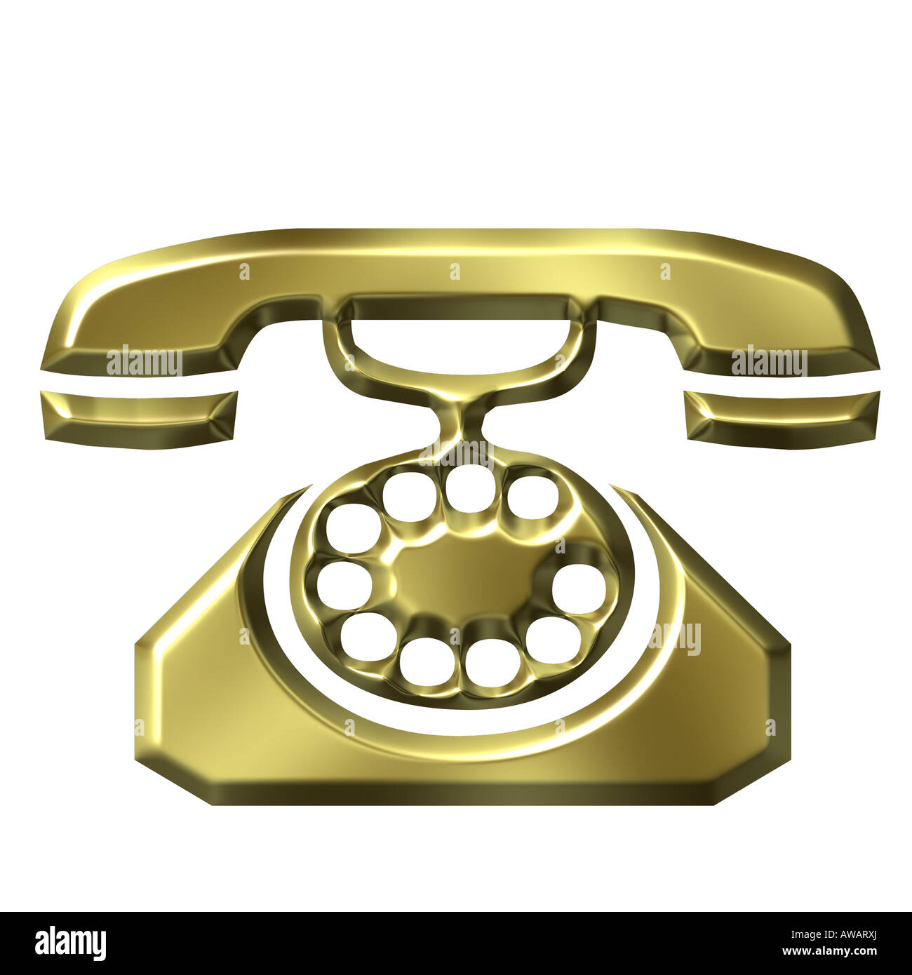 3D golden antikes Telefon Stockfoto
