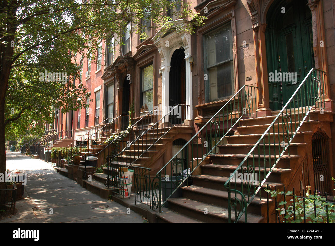 Häuser in Brooklyn Heights New York USA Stockfotografie Alamy
