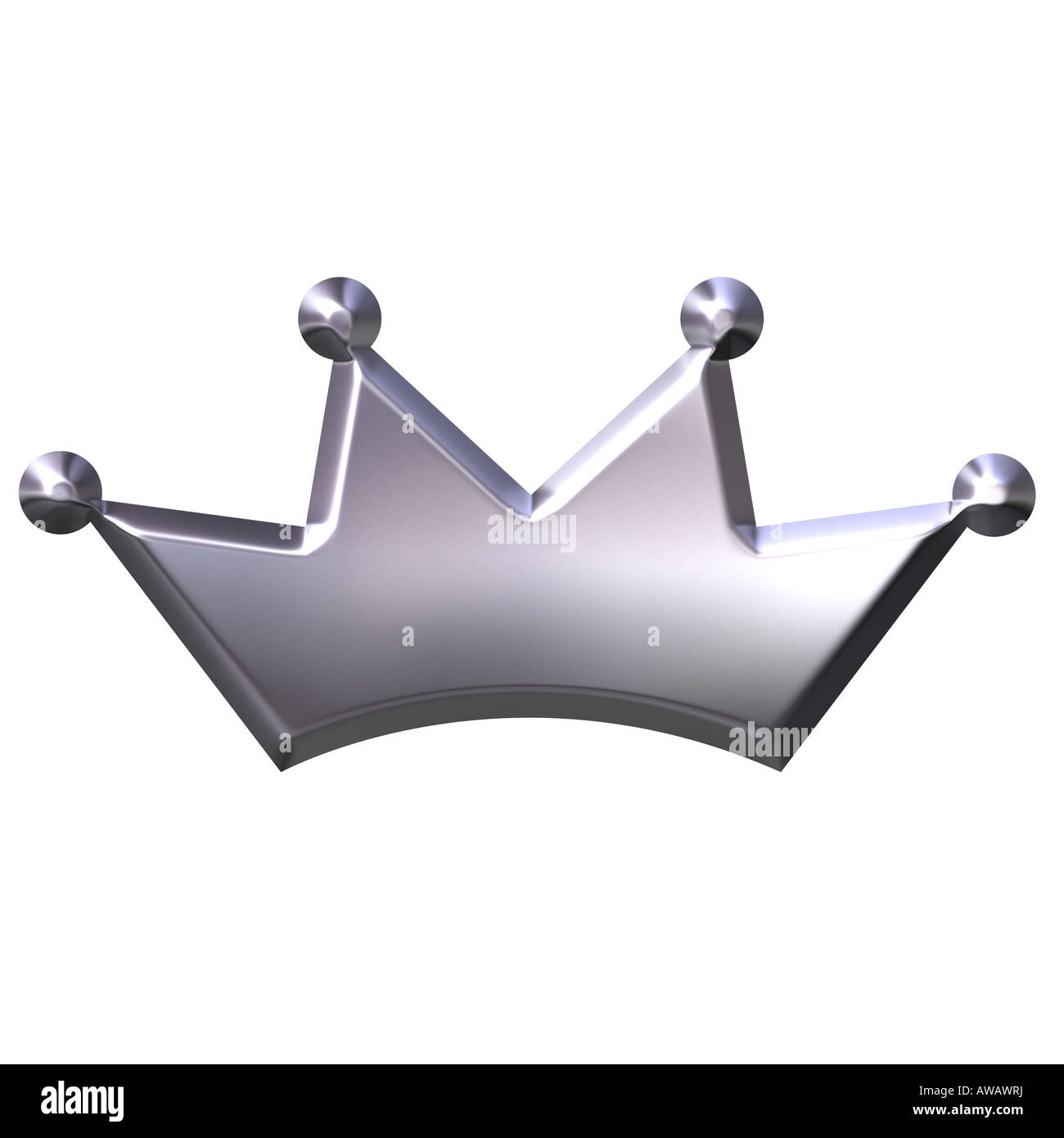 3D silberne Krone Stockfoto