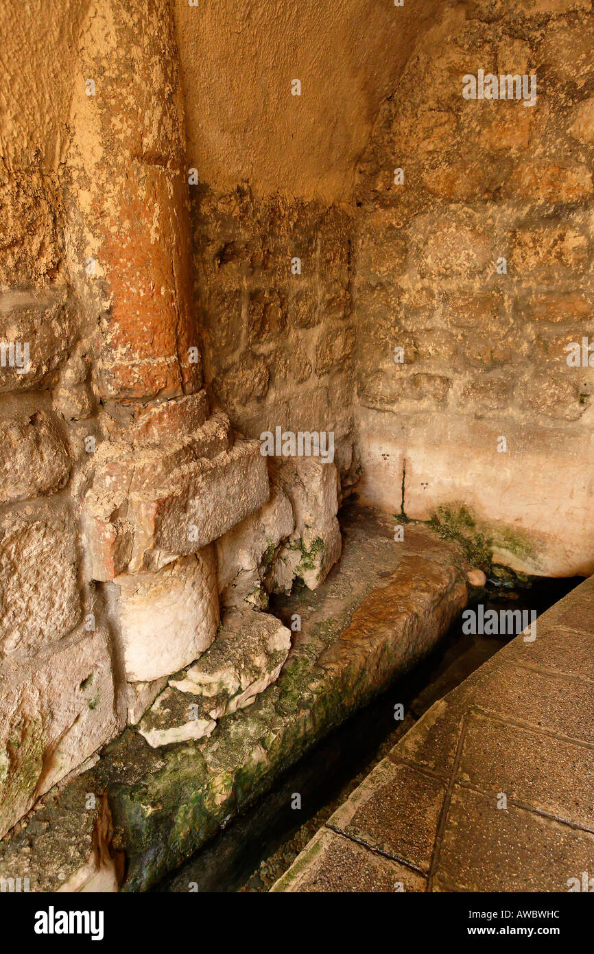 Jerusalem Israel die Stadt Davids Austritt des Hiskia s Tunnel am Pool Siloah Stockfoto